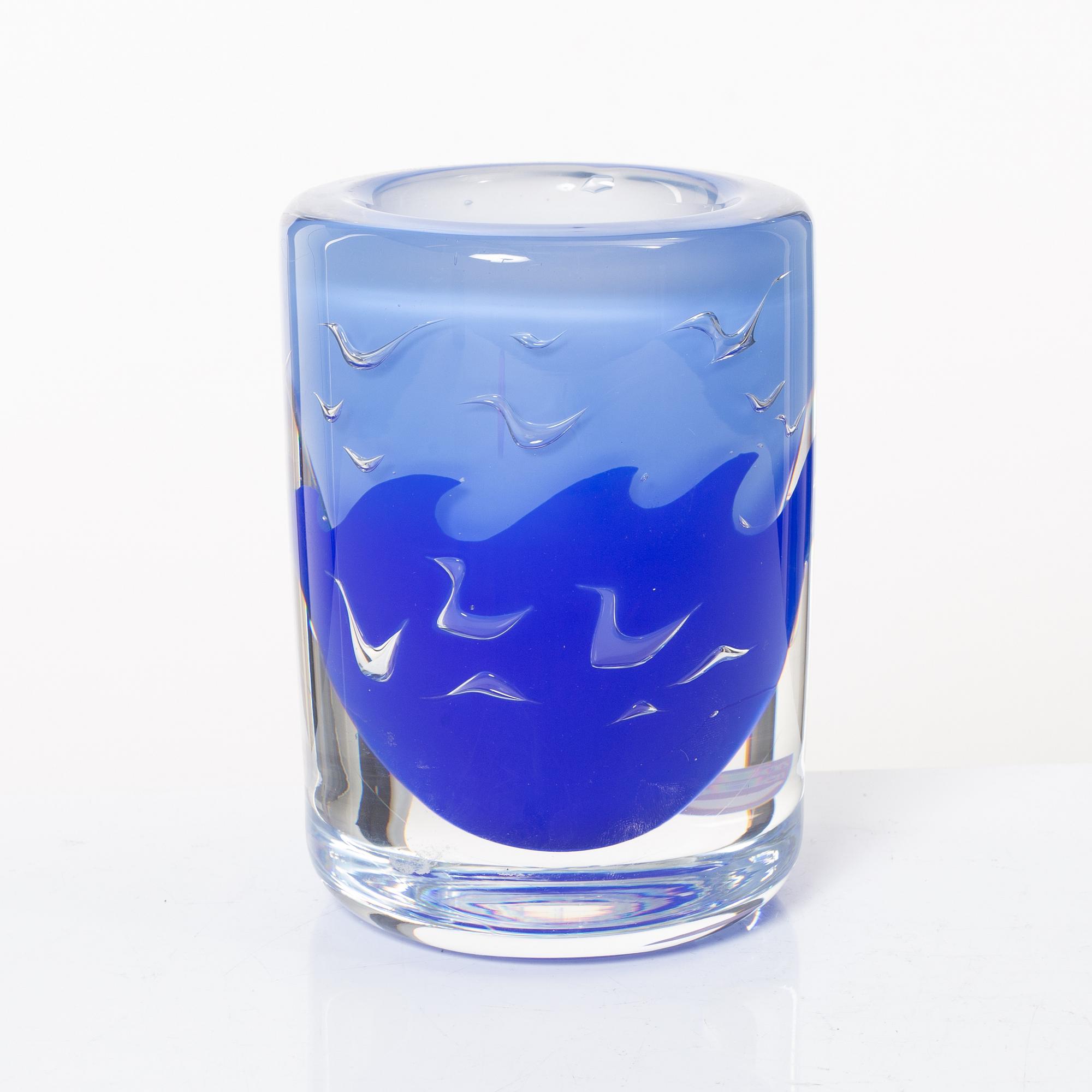 Olle Alberius, a vase, glass, ariel, Orrefors.