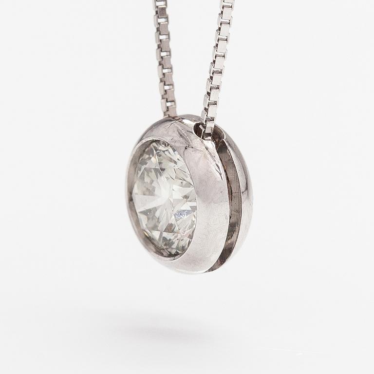 Halsband, 18K vitguld, diamant ca 0.62 ct.