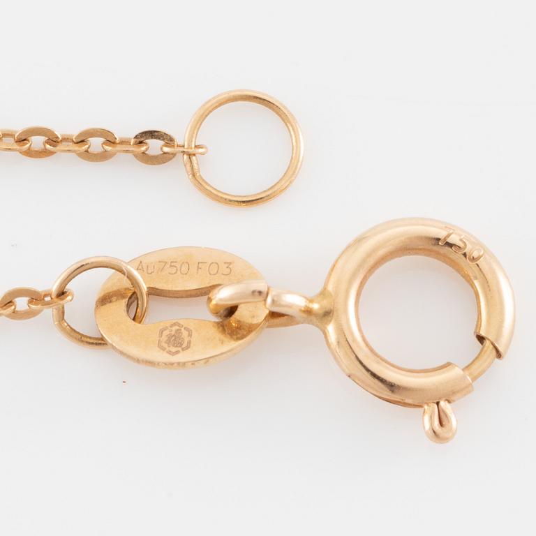 Collier, 18K guld med en berlock av bokstaven H.