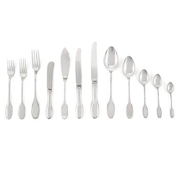 233. A WA.Bolin 20th Century silver cutlery-set of 137 pieces, Stockholm 1935-1979, Model "F".