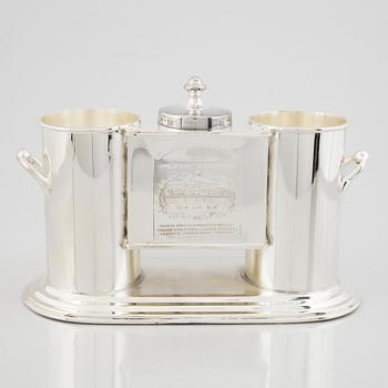 A silver-plate wine cooler, 21st century.