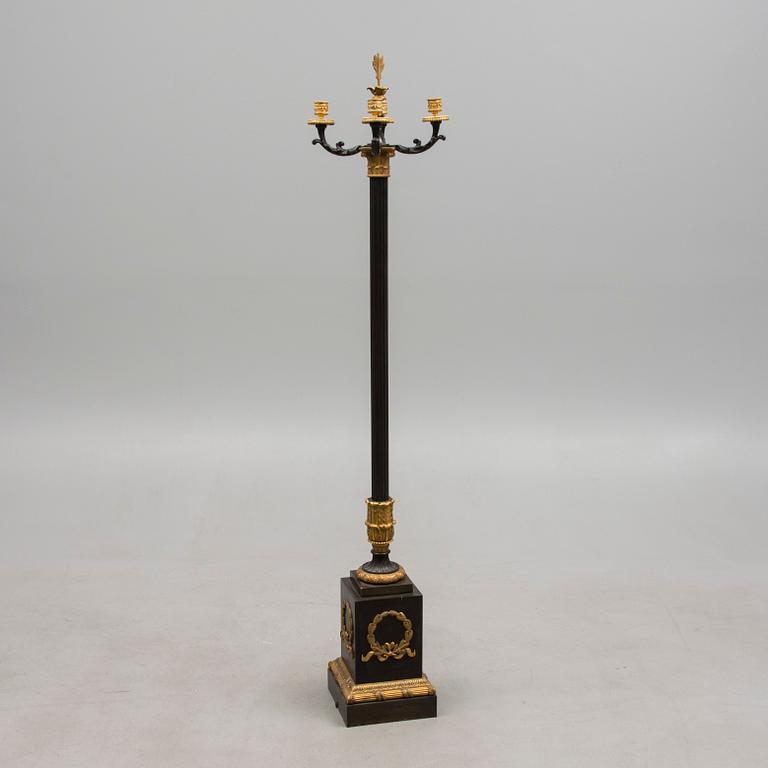 FOOR CANDELABRA, empire-style late 19th century, gilt and patinated bronze.