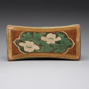 583. A sancai glazed pillow, presumably Liao dynasty (907-1125).