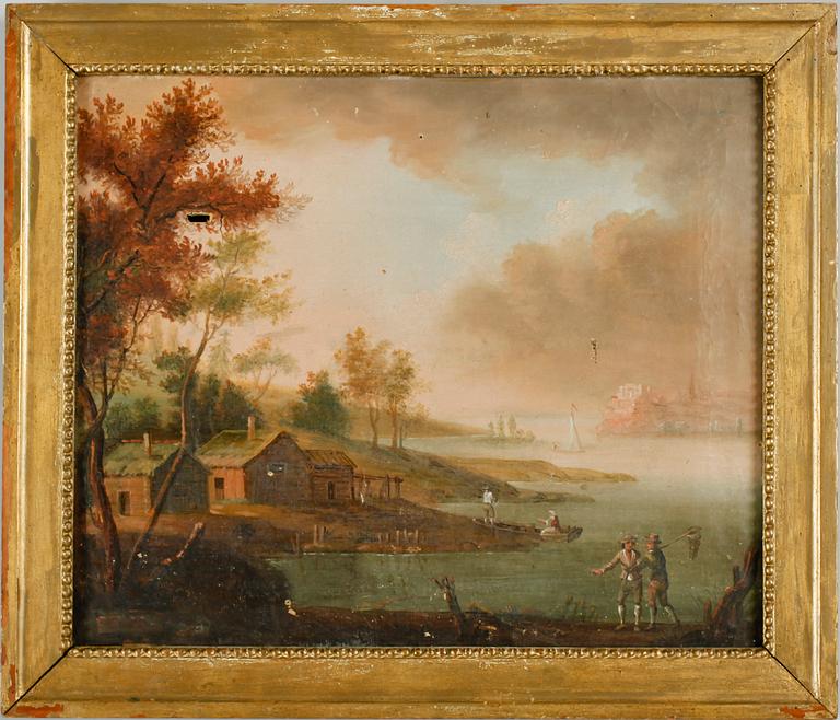 JOHAN PHILIP KORN, hans art, olja på duk, 1700-/1800-tal.