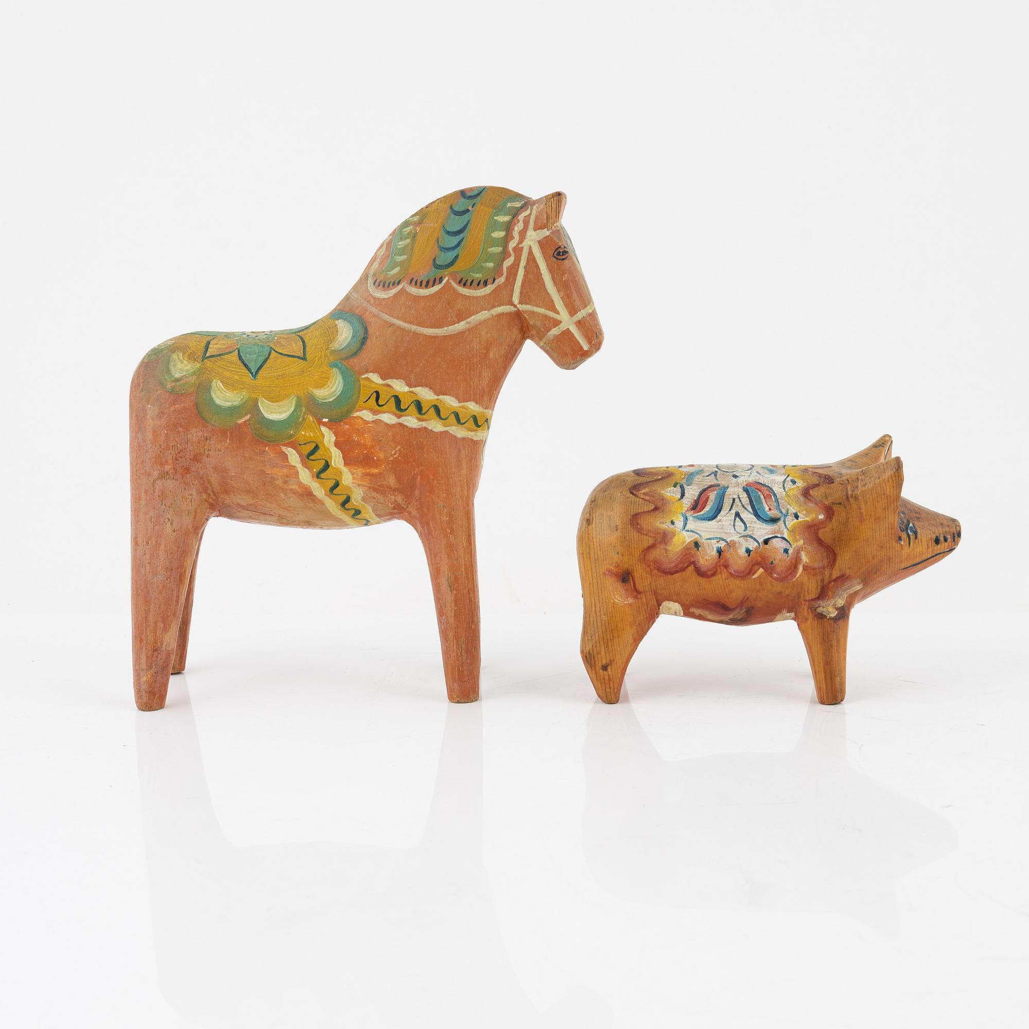 Dalahäst och dalagris, 1900-talets mitt.