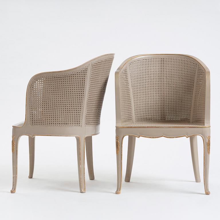 Axel Einar Hjorth, a pair of "du Barry" chairs, for Nordiska Kompaniet, designed in 1929.