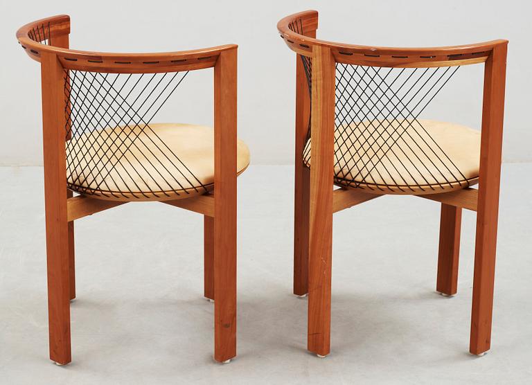 STOLAR, ett par, "String Chair", Niels Jörgen Haugesen, Danmark, 1970-tal.