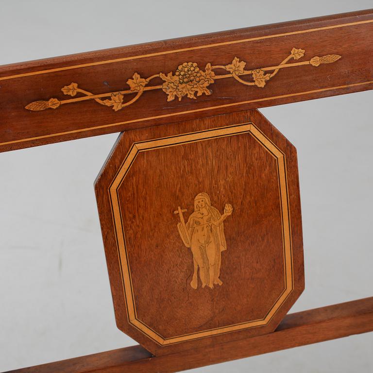 KARMSTOLAR, 2 st, senempirstil, 1800/1900-tal.
