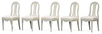 570. A set of five late Gustavian late 18th Century chairs, design Carl Wilhelm Carlberg 1796.