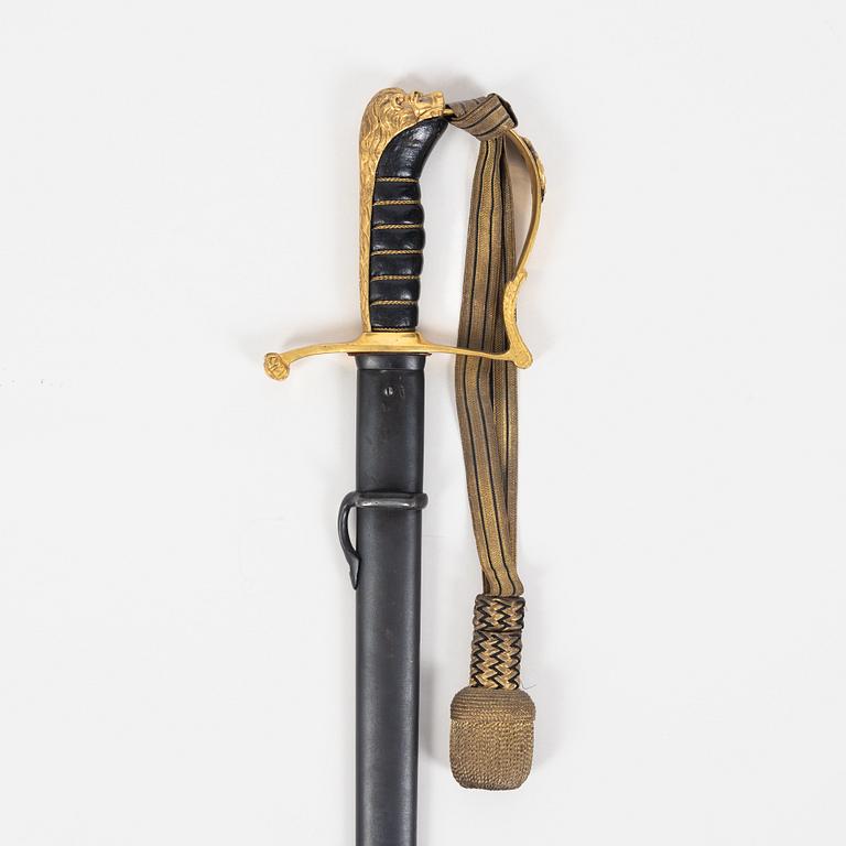 A Swedish infantry officer's sword, 1899 pattern, with scabbard.