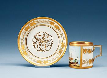 1341. A Meissen cup and saucer, period of Marcolini (1774-1814).