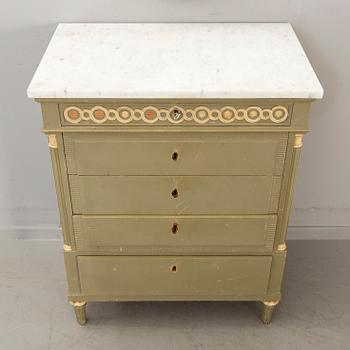 Chest of drawers with mirror, Gustavian style, first half of the 20th century.