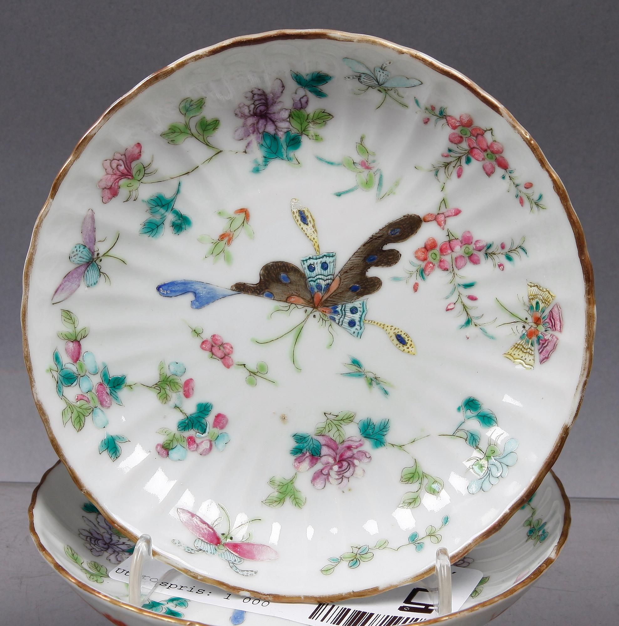 FAT, 9 st. Porslin, Kina, 1800-tal.