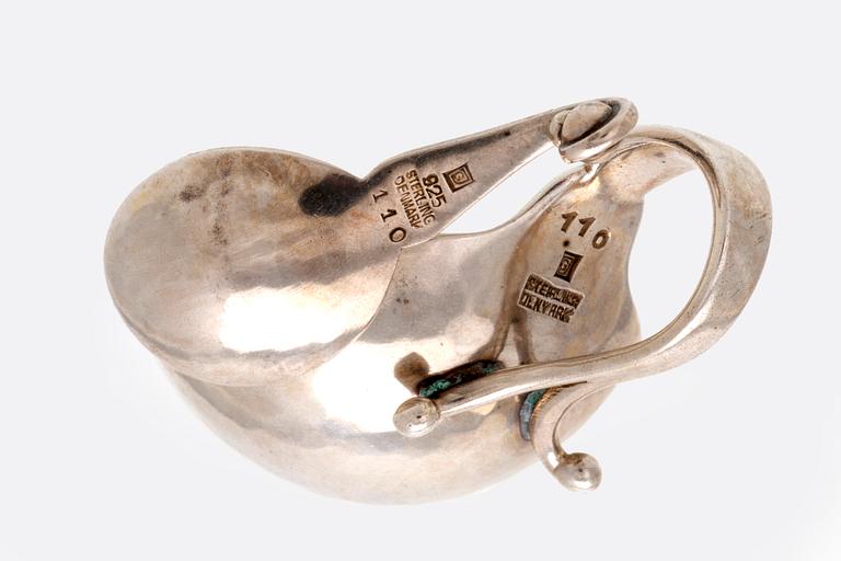 Georg Jensen, saltkar med skedar 4 st silver 1900-tal.