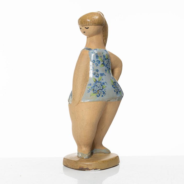 Lisa Larson, figurin, stengods, "Dora", ur serien "ABC-flickor", Gustavsberg.