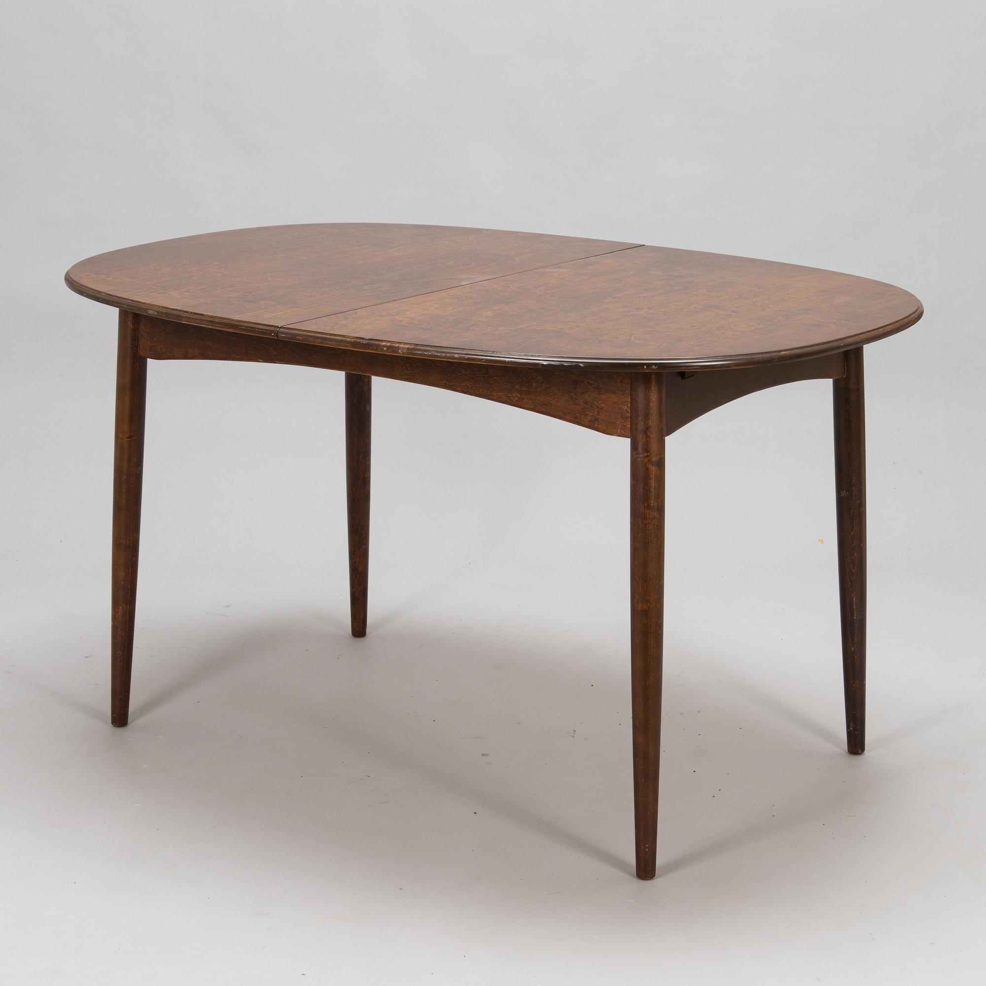Kerstin Hörlin-Holmquist, A set of six Charlotte chairs with a dining table by Asko, Finland, 1970s.