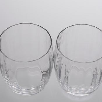 SERVISGLAS, 34 delar, "Optica", Gunnar Cyrén, Orrefors, 1900-talets andra hälft.
