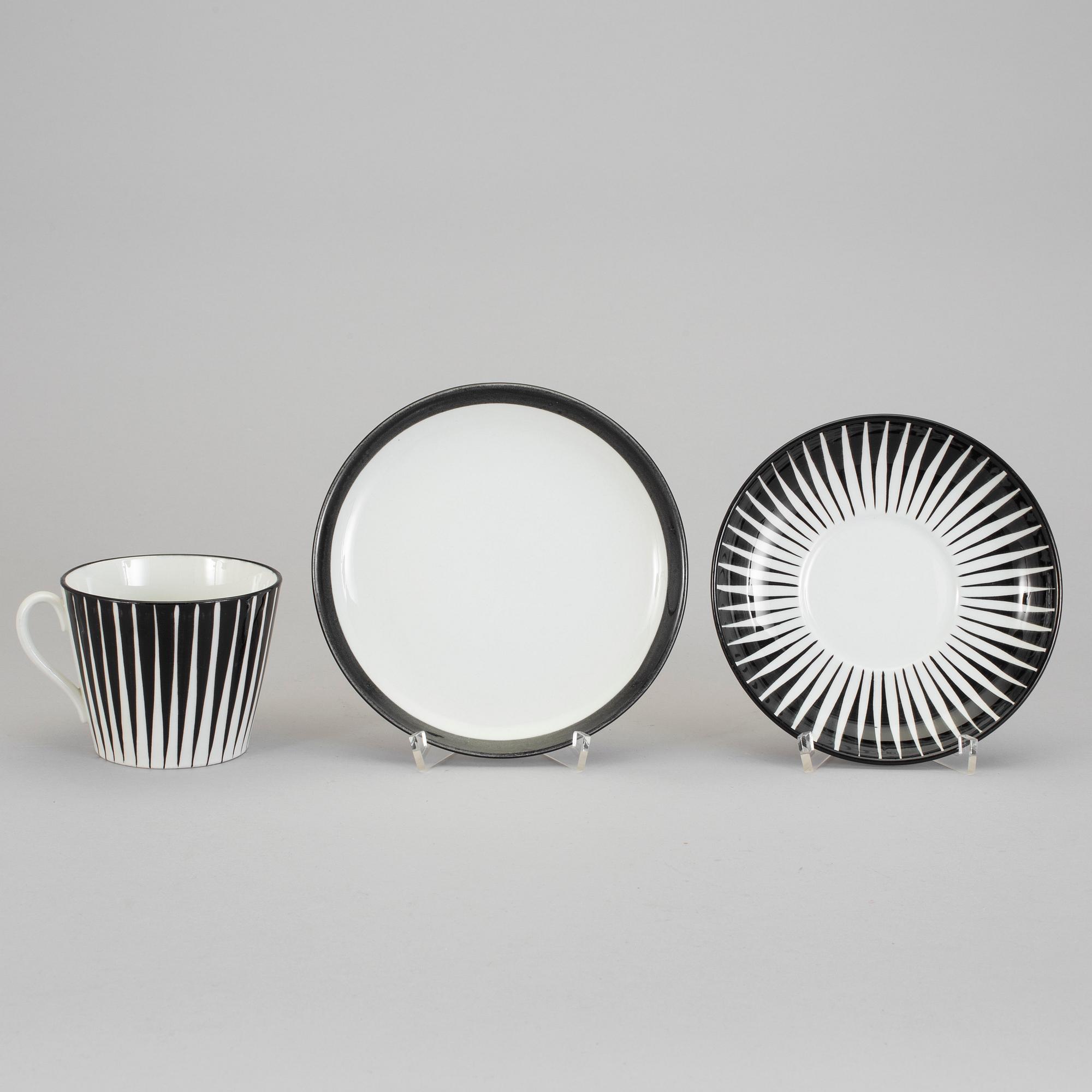 A 12 part earthenware service "Zebra" designed by Eugene Trost for Gefle, in production 1855-67.