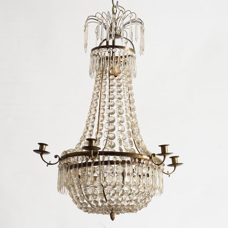 Chandelier, Empire style, mid-20th century.