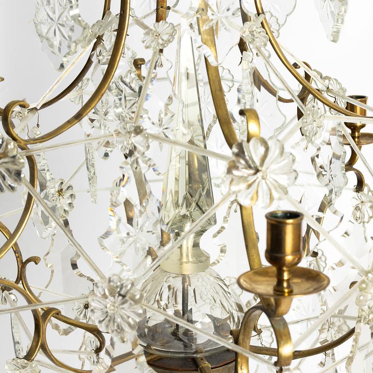 A Rococo style chandelier, 19th century.