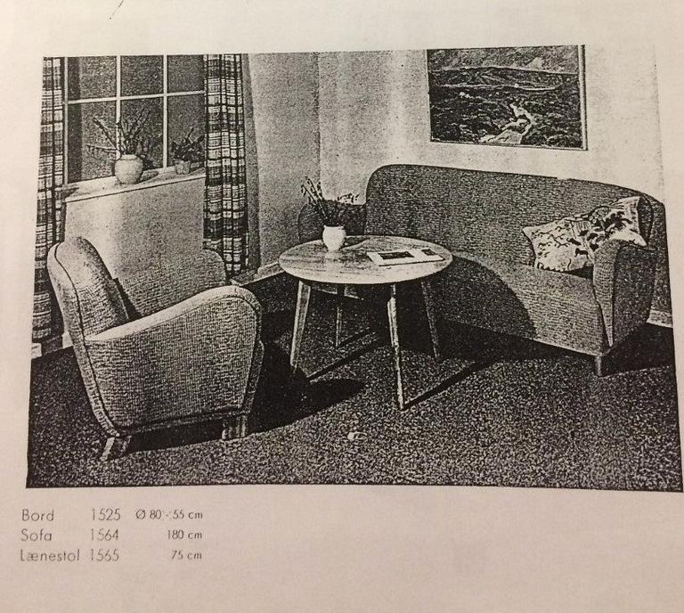 Fritz Hansen, "1565", fåtöljer 1 par, Fritz Hansen Danmark 1940-tal.
