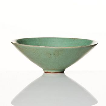 A blue/green glazed bowl, presumably Yuan dynasty.