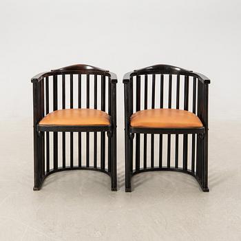 Josef Hoffmann, armchairs a pair attributed to the first half of the 20th century.