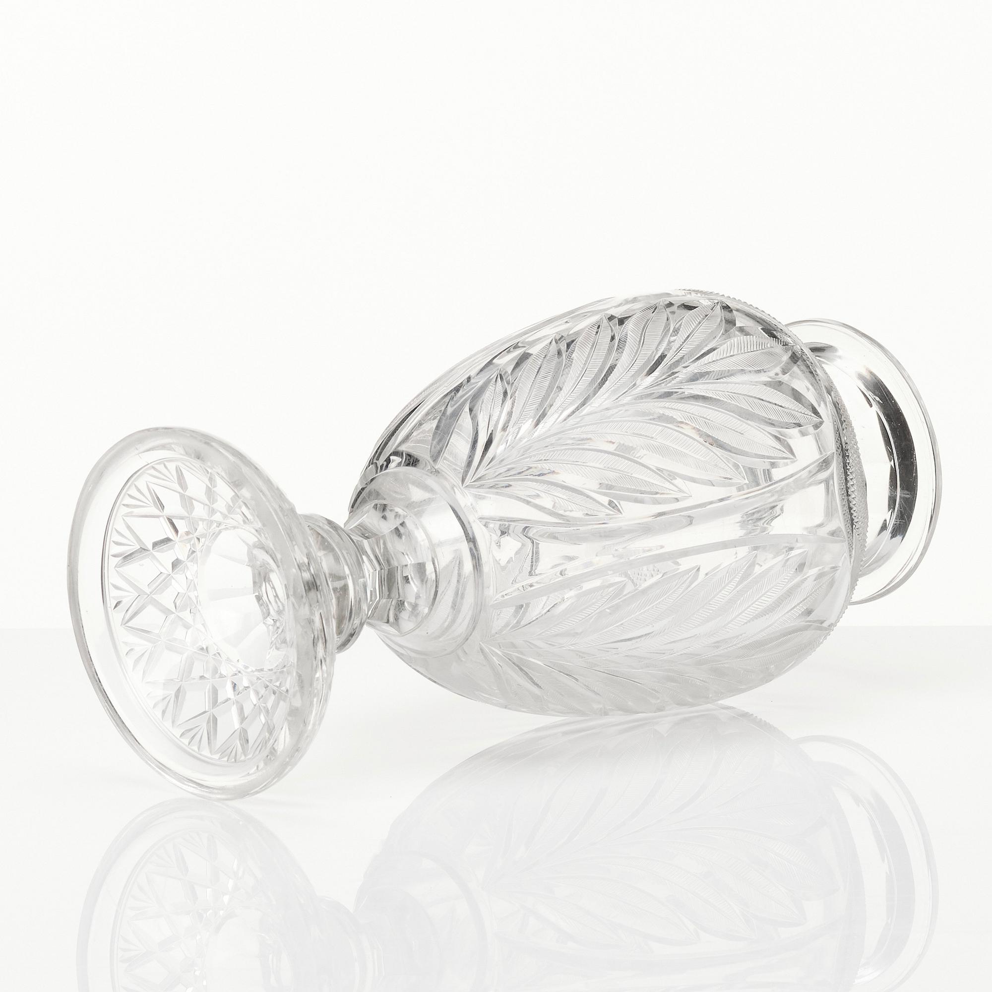 A cut glass vase, possibly Russian, 1890's.