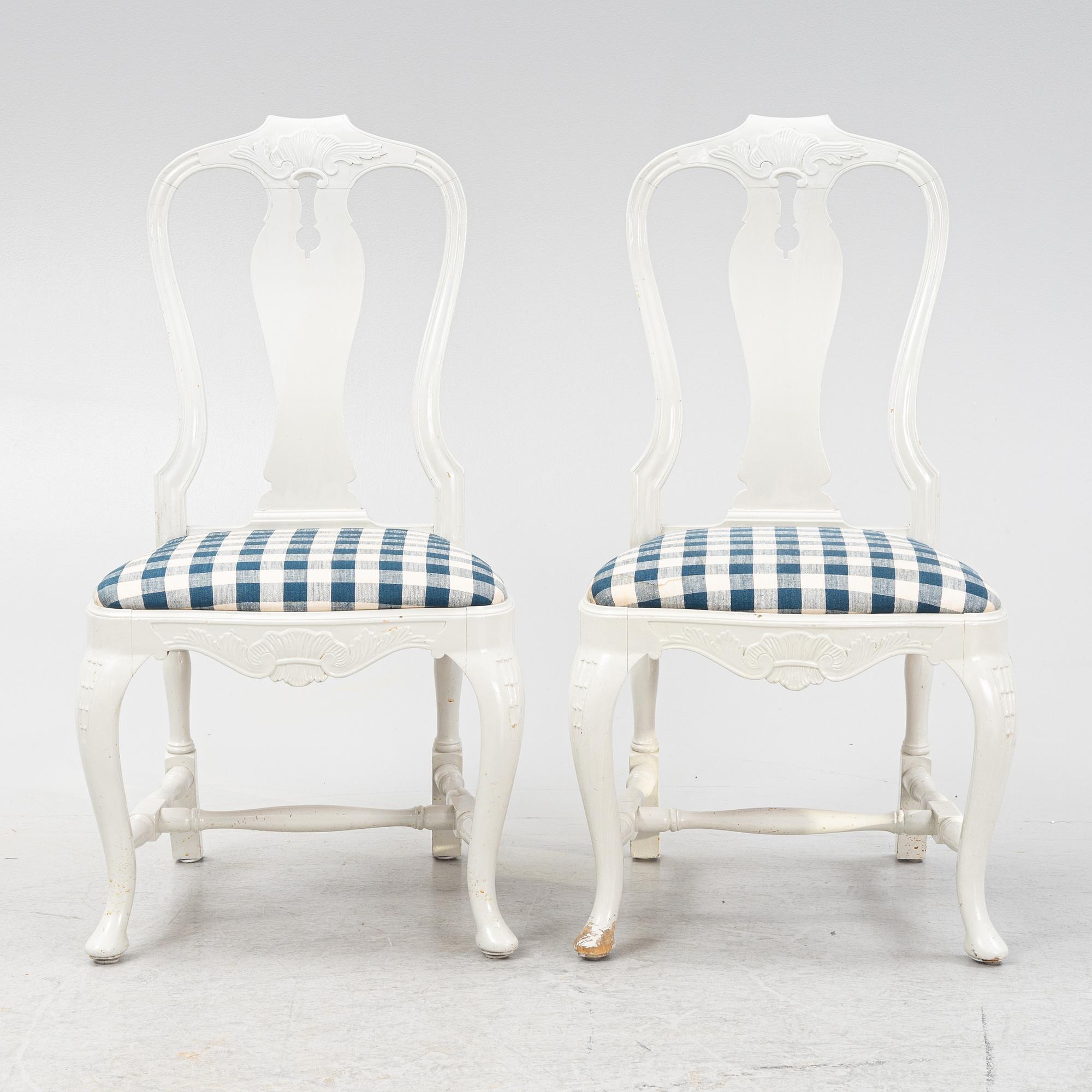 A seven-piece Rococo style dining suite, early 20th century.