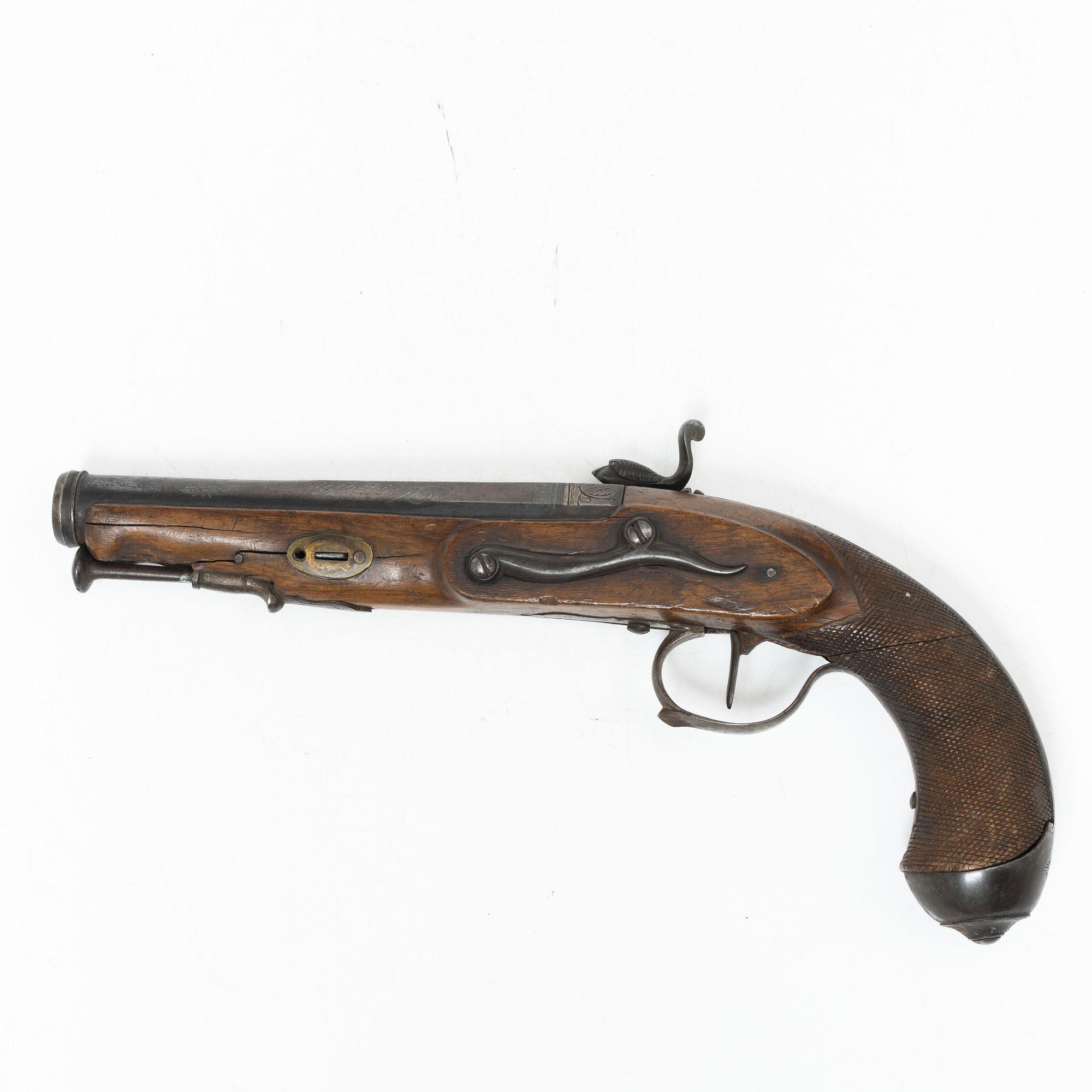 Hammerlock pistol, Spanish, dated 1841.