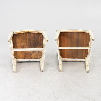 Four late Gustavian chairs, 19th century.