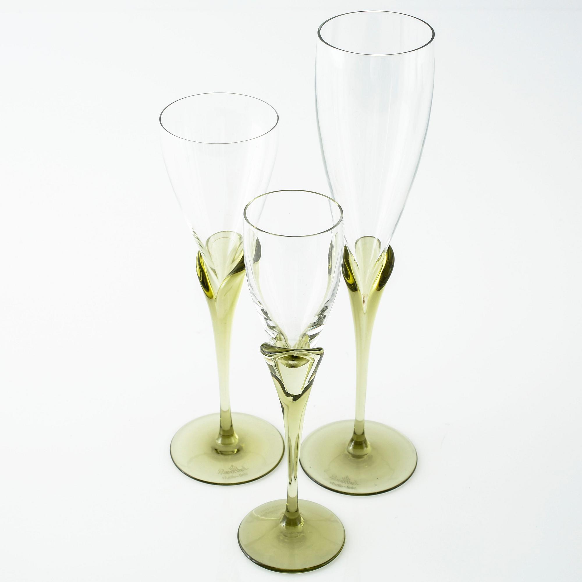 40 glasses, model "Papyrus" by Michael Böhm for Rosenthal Studioline, second half of the 20th century.