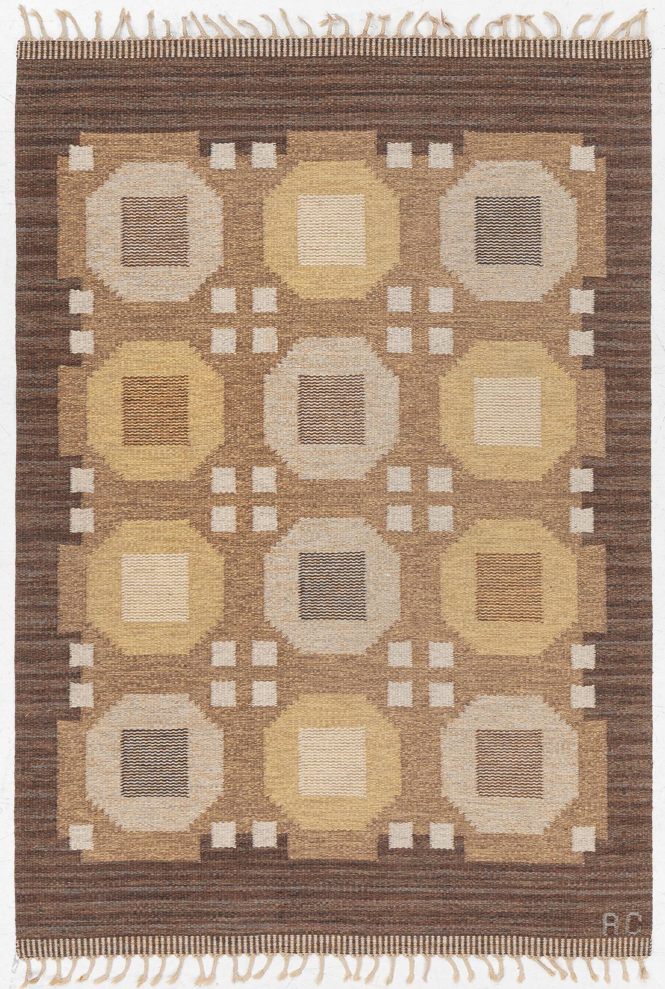 Rakel Carlander, Matta, Rölakan, signerad RC, ca 204 x 142 cm.