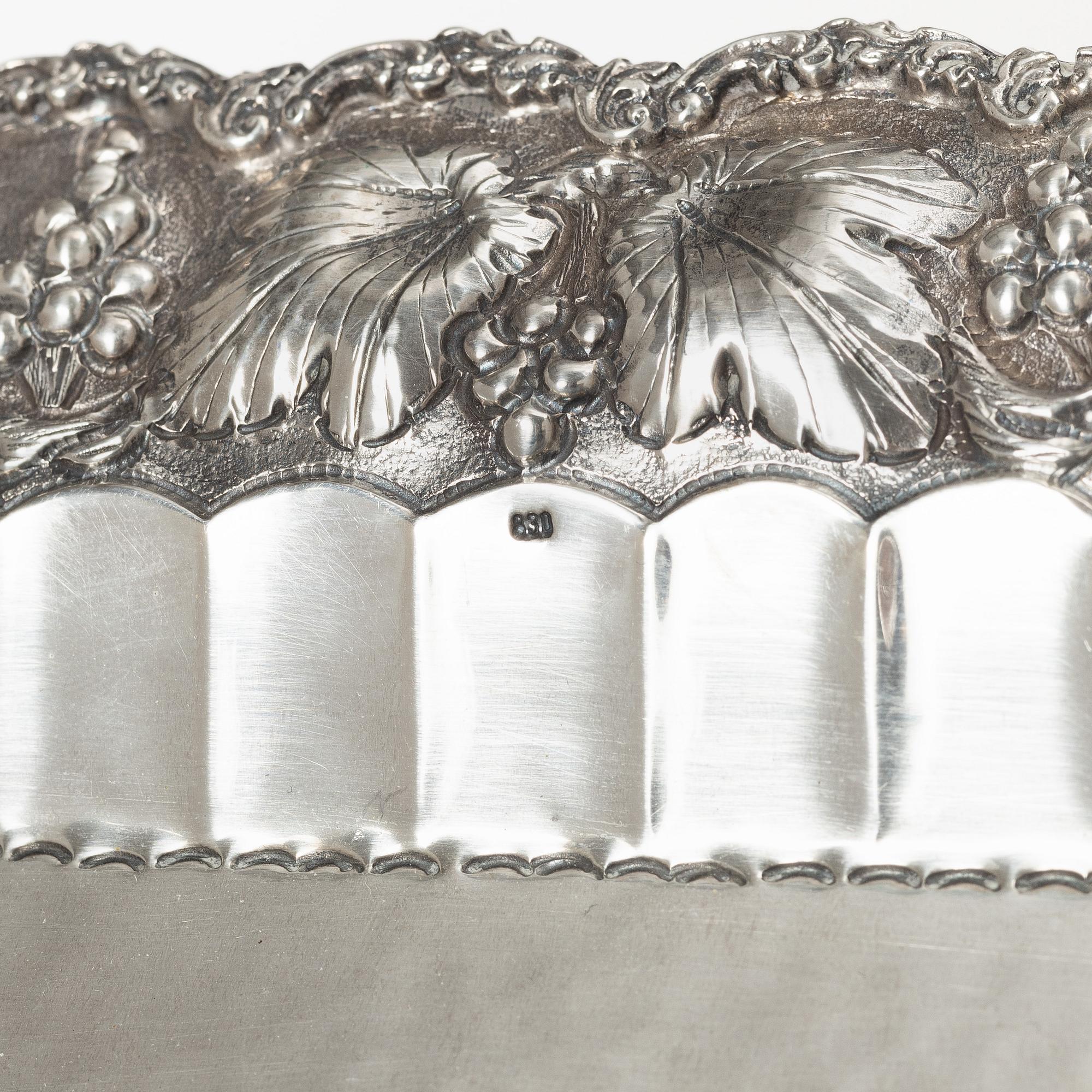 Tray, silver, 20th century.