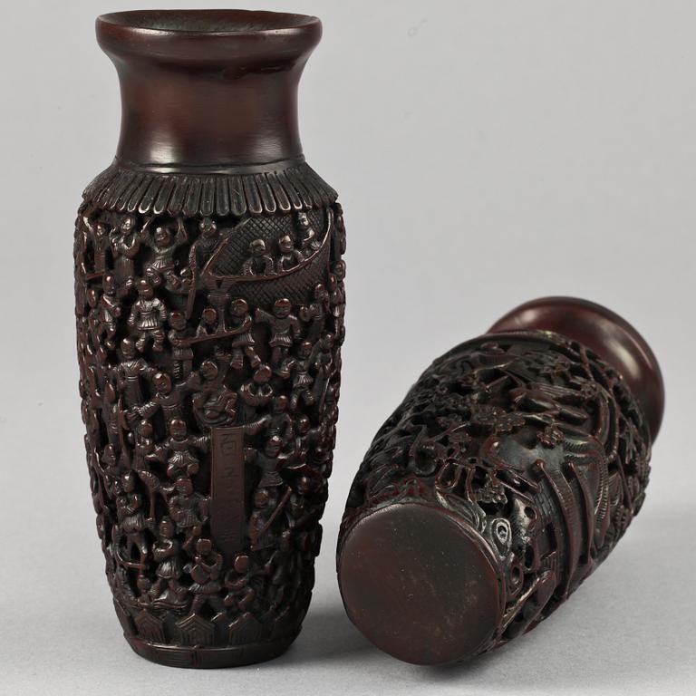 VASER, 2 st, hardwood, Kina 1900-tal.