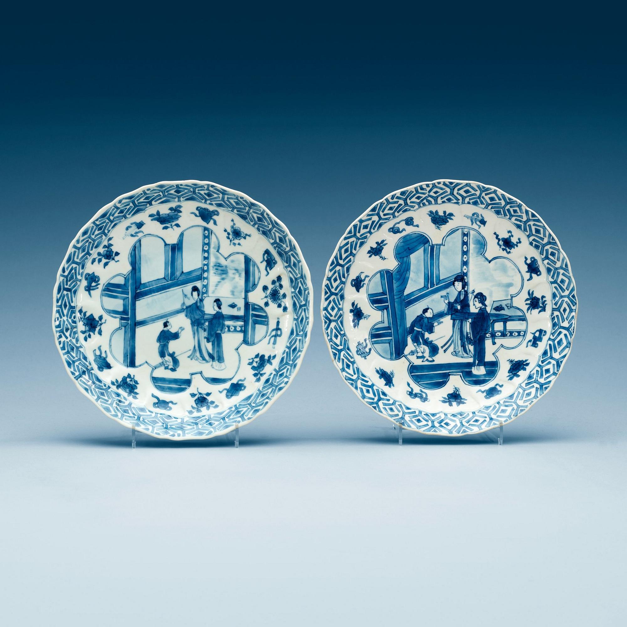 FAT, ett par, porslin. Qing dynastin, Kangxi (1662-1722).