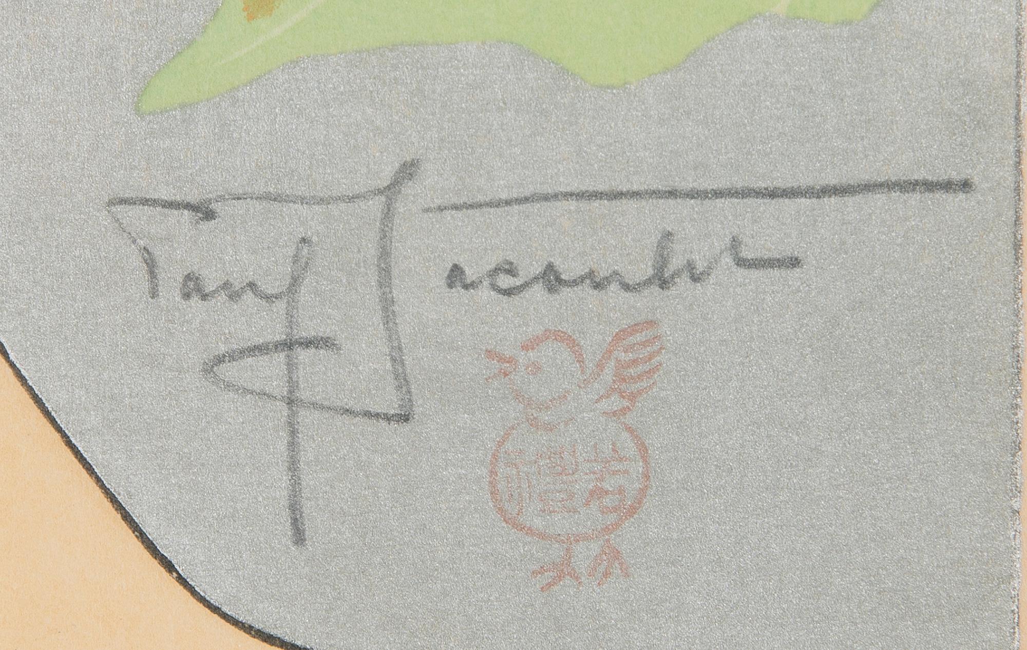 PAUL JACOULET, puupiirros, signeerattu, 1941.