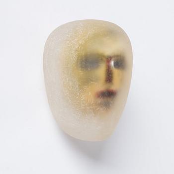 Bertil Vallien, a unique sand casted 'Head' glass sculpture, Kosta Boda, Sweden.