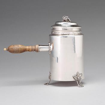 A Swedish 18th century silver coffee-pot, mark of Claes Ekman, Kristinehamn 1774.