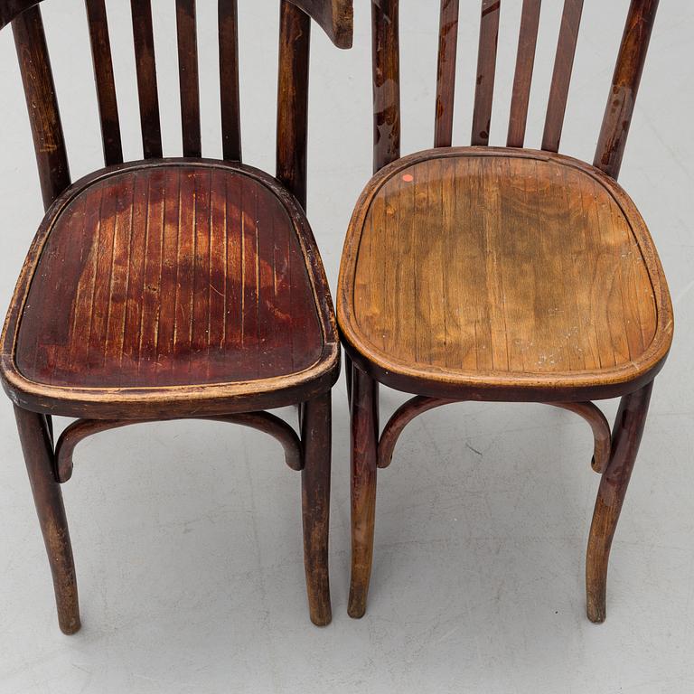 a set of five chairs, early 20th century.