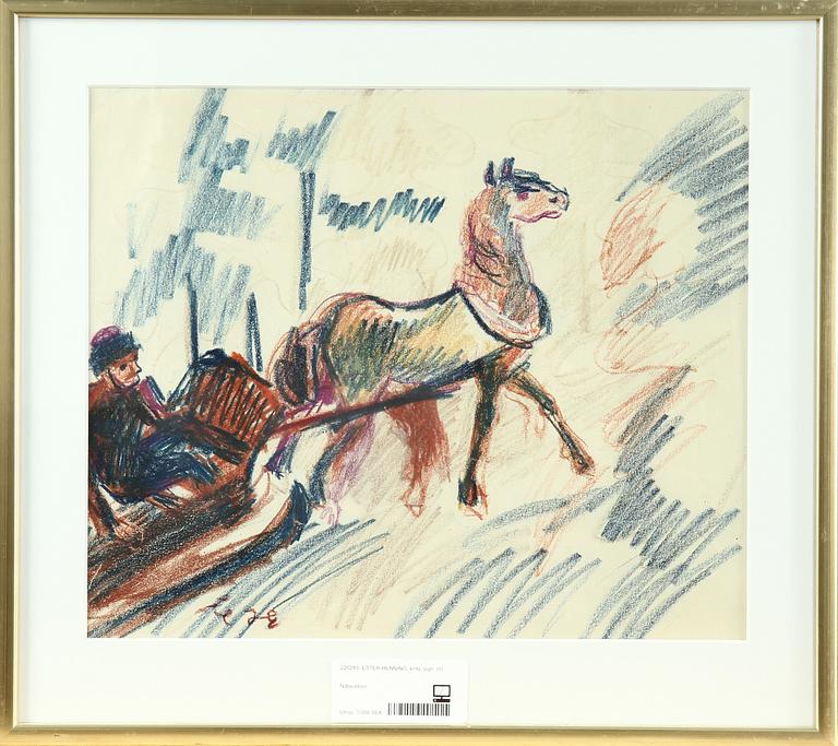 ESTER HENNING, krita, sign.