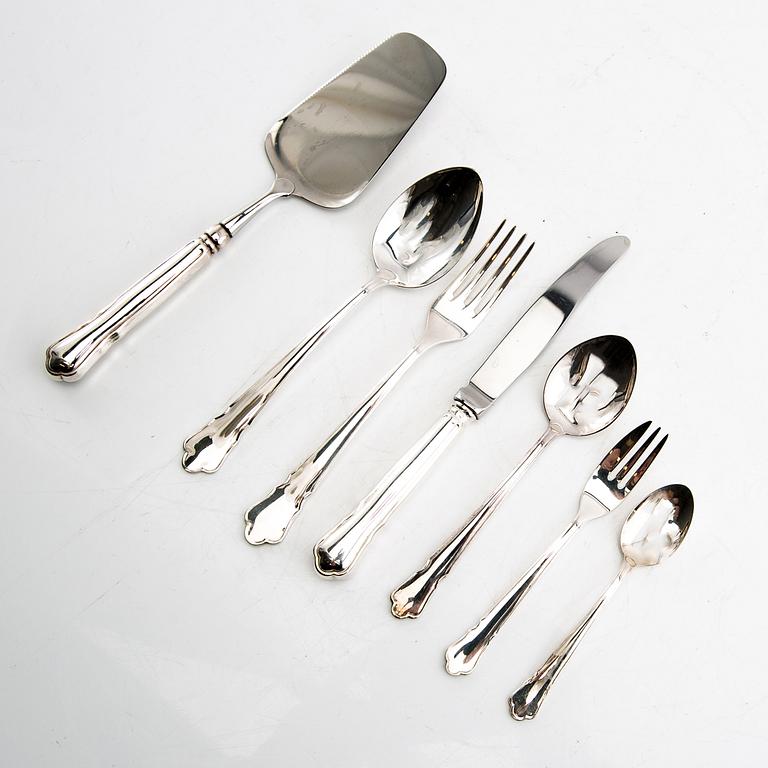 Cutlery approx 42 dlr "Chippendale" silver Eja 2002.