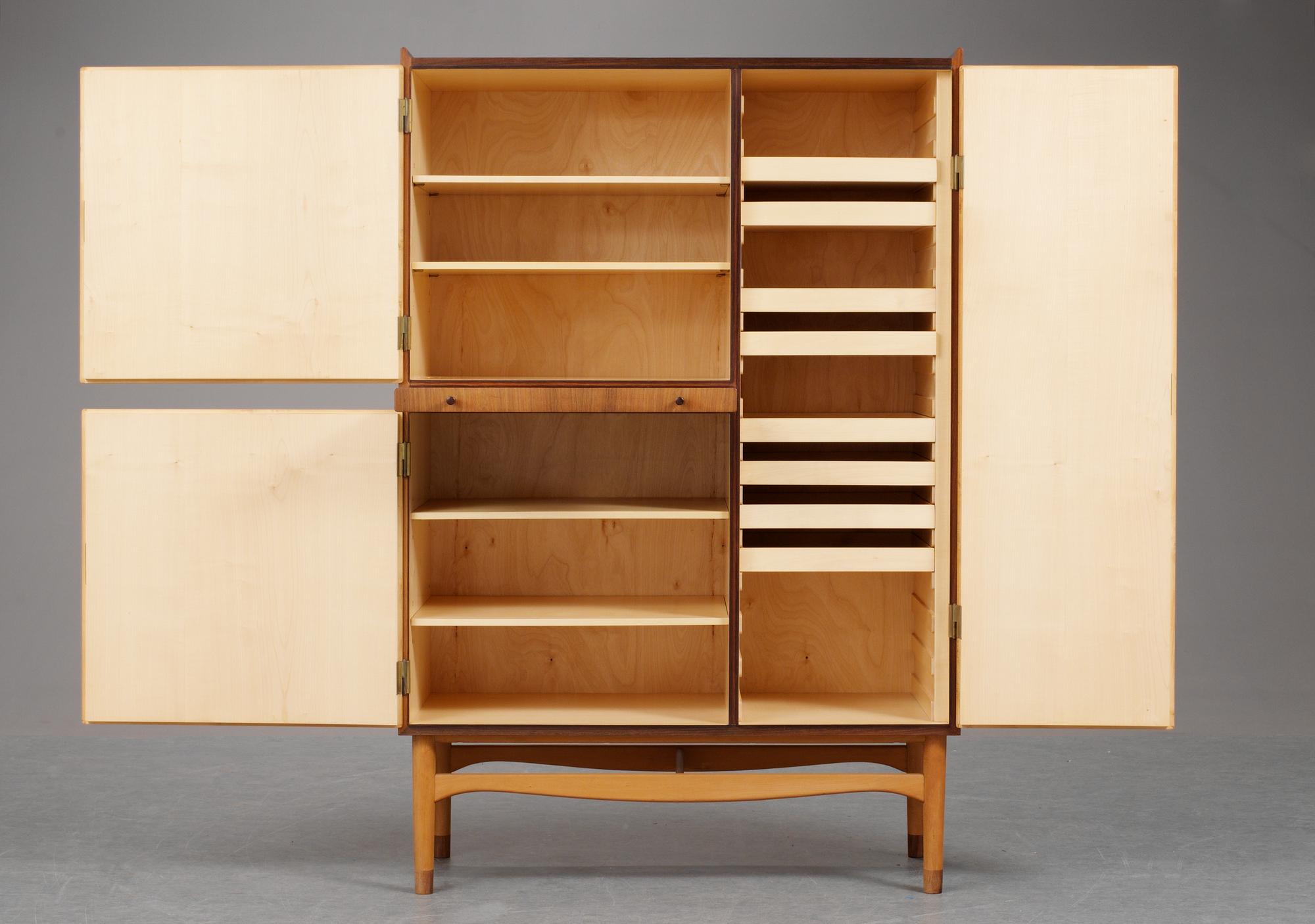 A Finn Juhl palisander and beech cabinet, Bovirke, Denmark 1950's.