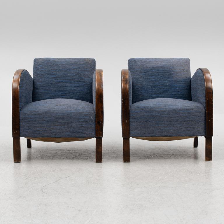 Fåtöljer, ett par, Art Deco / Funkis, 1900-talets första hälft.