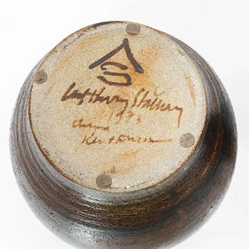 Carl-Harry Stålhane, three unique stoneware vases, Designhuset, Lidköping.