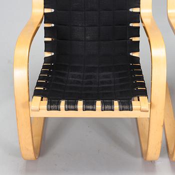 Alvar Aalto, fåtöljer, ett par, modell 406, Artek, 1970-tal.