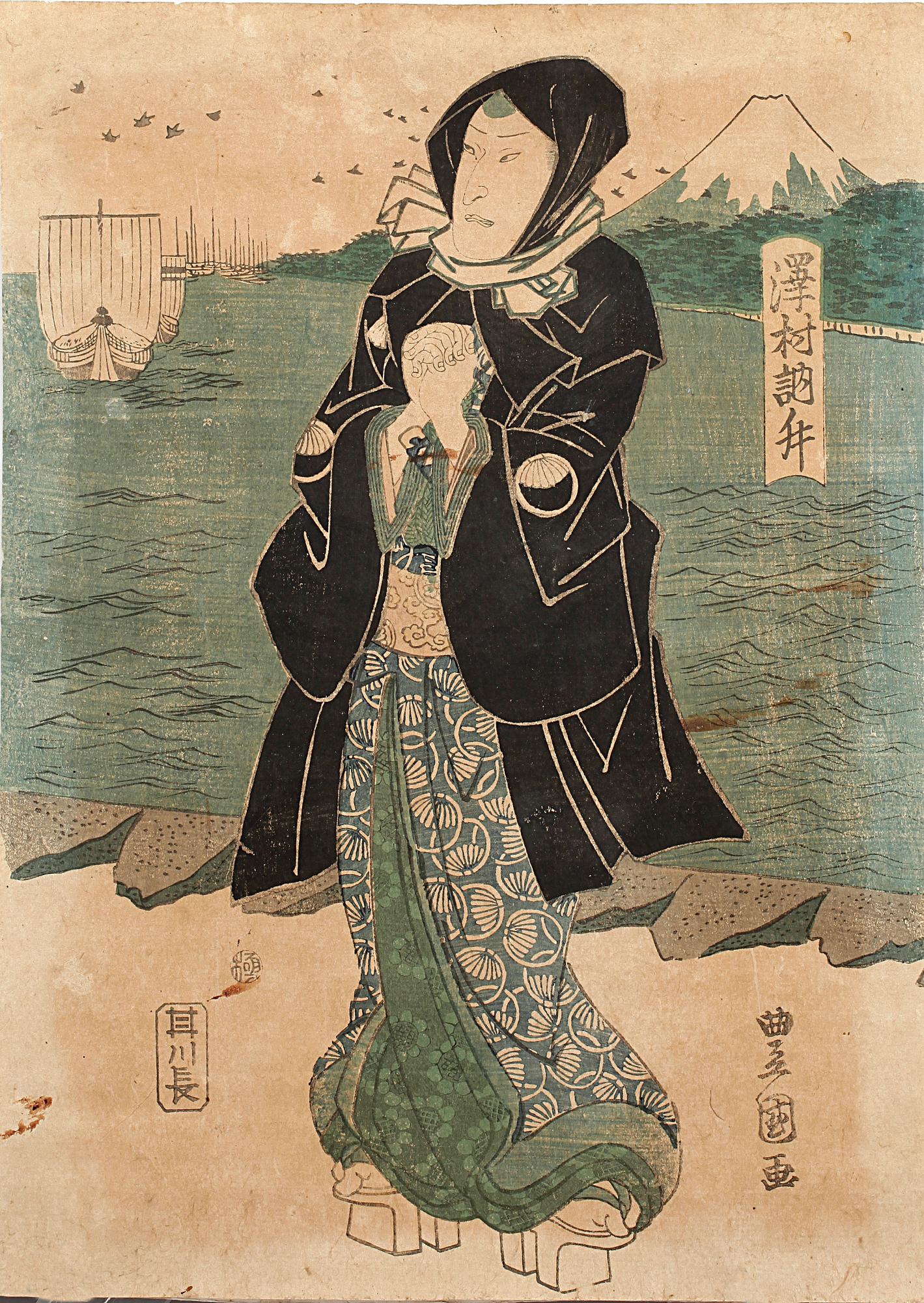 TRÄSNITT, JAPAN, 5 st, 1800-tal.