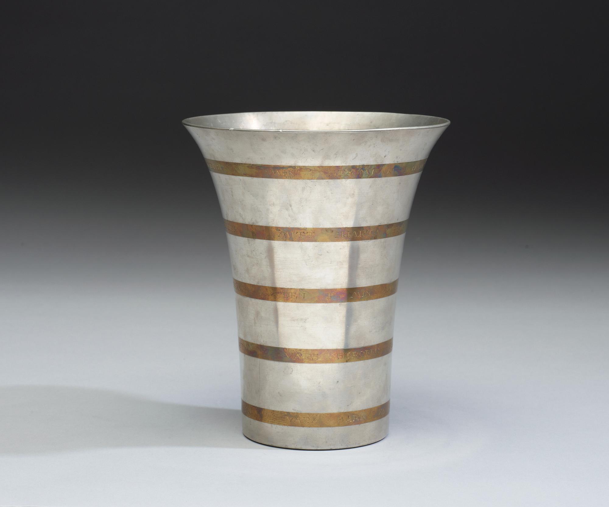 An Estrid Ericson pewter vase by Svenskt Tenn, Stockholm 1950.