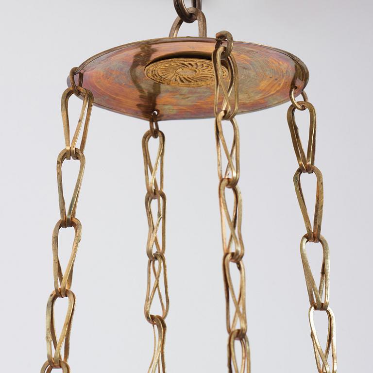 A Swedish Empire four-light hanging-lamp, first part of the 19th century.