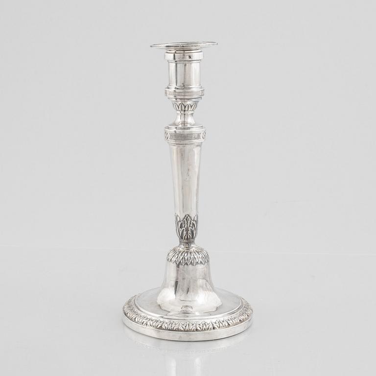 A silver candlestick, possibly Toulon, France circa 1790.